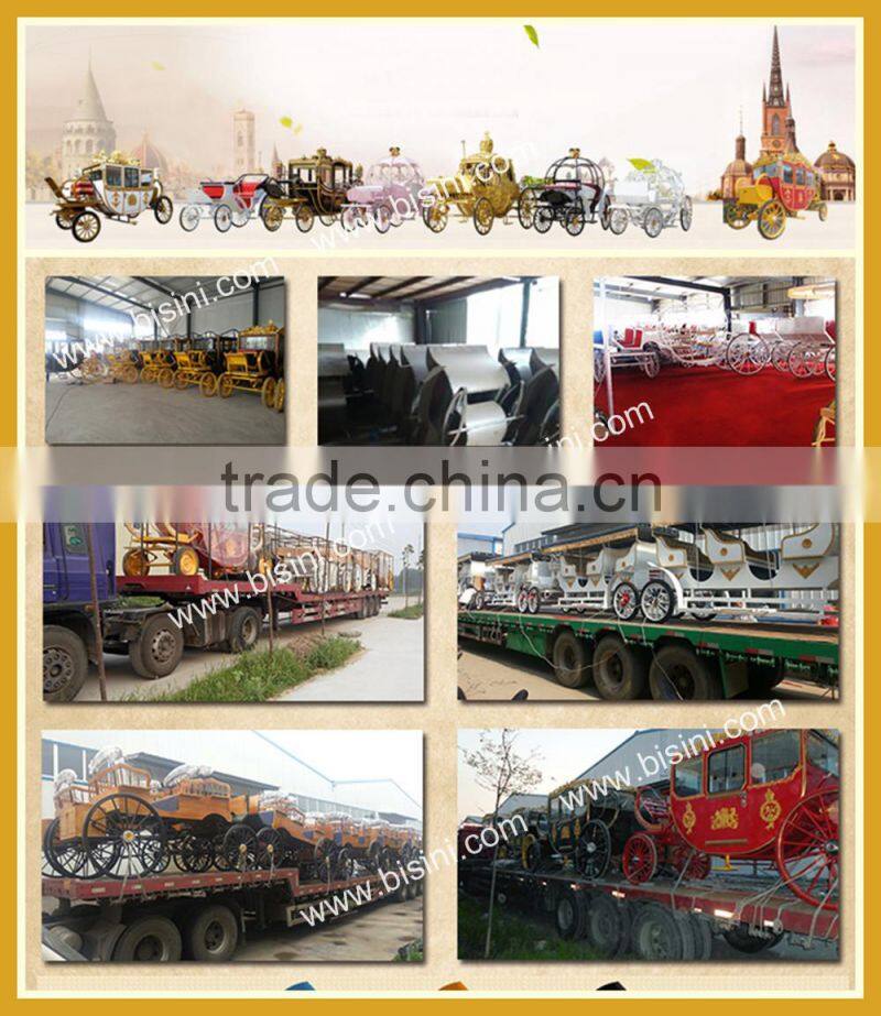 BISINI Princess Cinderella pumkin Car luxury horse saddle royal golden carriage wedding carriage(BG11-M052)