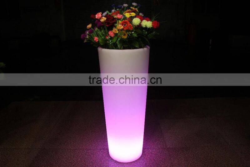 PE plastic LED rechargeable large flower pot, RGB 16 color changing Ice Bucket For Bar Party