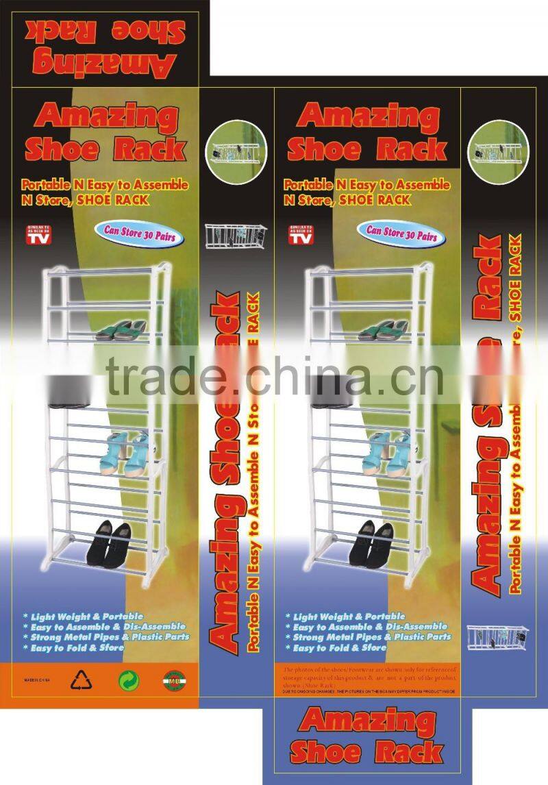 30 Pairs plastic Storage Organiser 10 Tiers Shoe Rack Stand Easy to Assemble