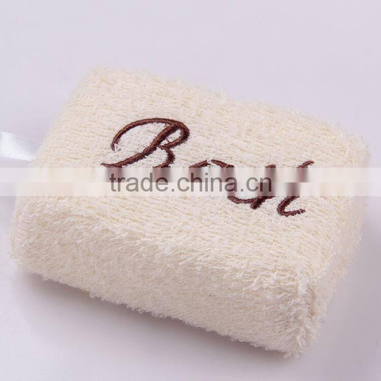 Wholesale cuboid exfoliating loofah pads spa and shower body bath scrubber sponge