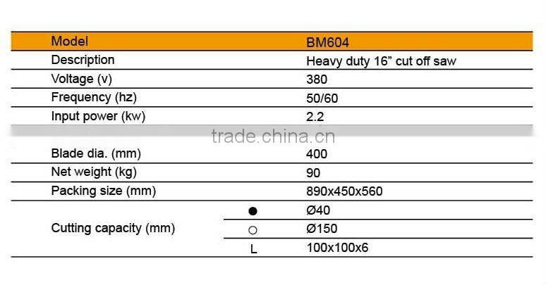 16" Heavy Duty Metal Cutting Saw/Metal Cut Off Saw BM604