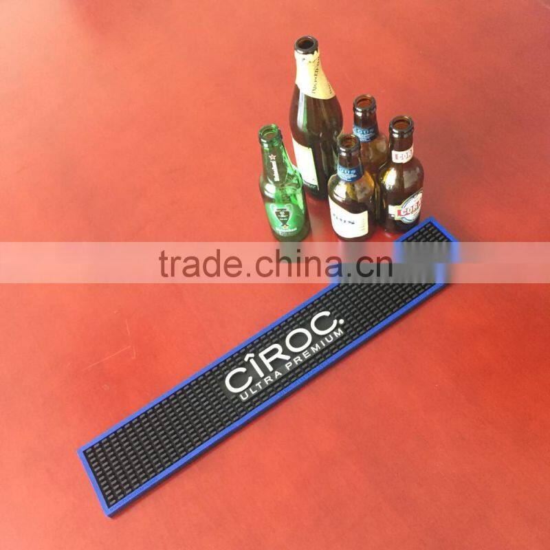High quality customized waterproof soft pvc bar mat with promotion 3D embossing logo