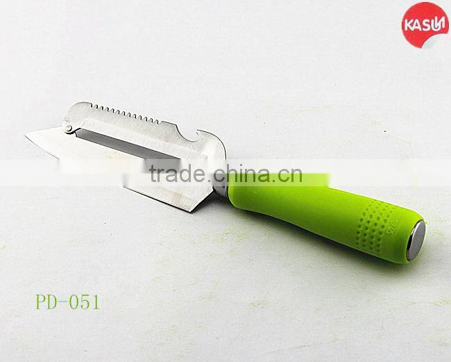 PD-056 4 in1multi function peeler with fish scale scraper and opener kitchen knife with safe protector