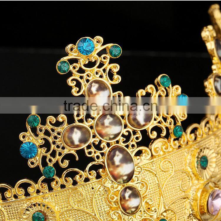 FC001-001Fashion Baroque Style Headband Wedding Pageant Crown Beauty Queen Crystal Crown