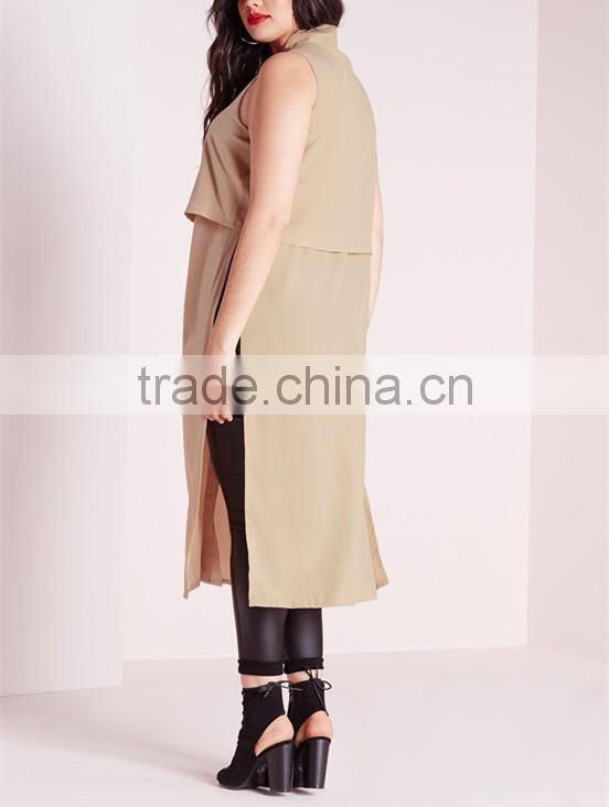 Wholesale plus size clothing 2016 fancy buttons tunic top HST3701