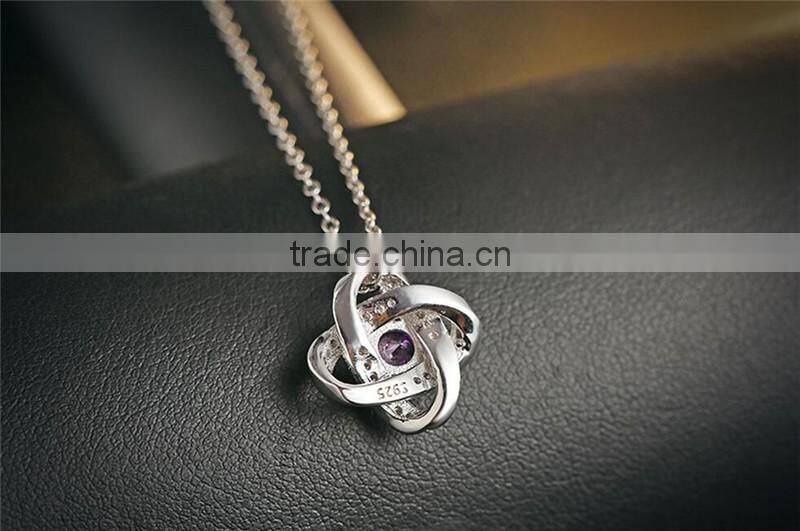 2017 new fashion hollow flower CZ pendant necklace jewelry Eternal Lucky Star Necklace