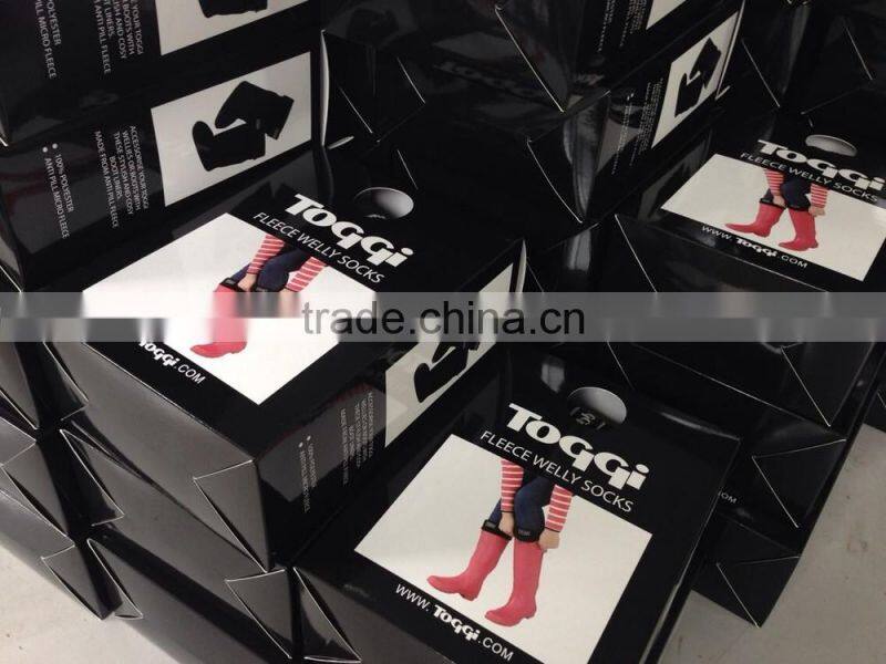 high quality winter windproof warm & soft fleece rain boot liners with knit cuff