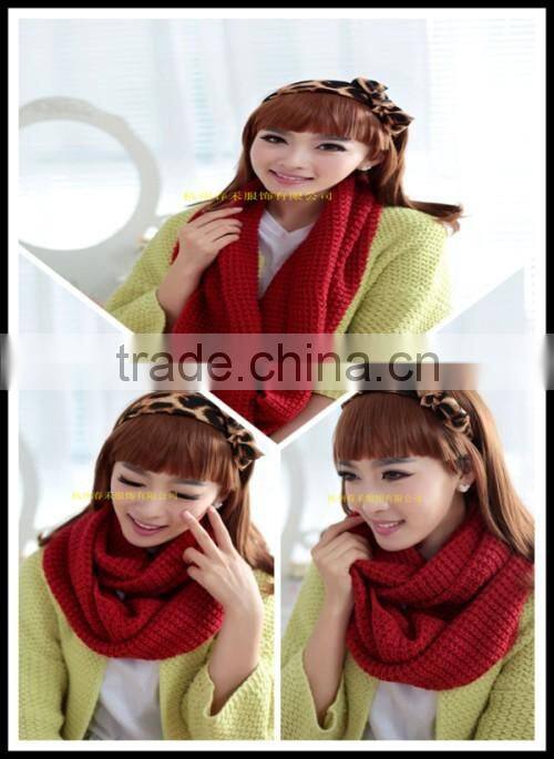 winter lady and women or men fashion pure color new warp neck knitting scarf factory