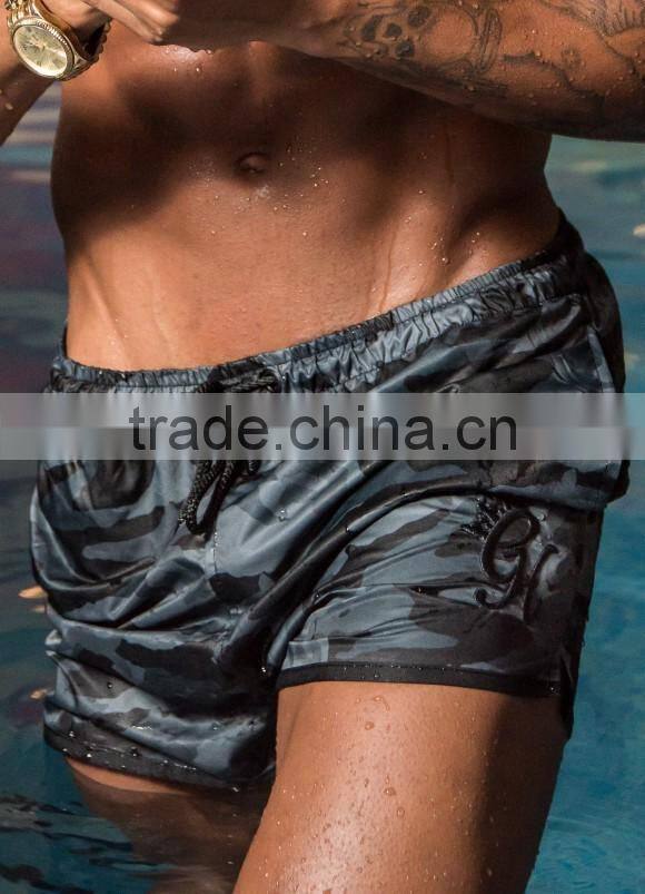 Men's Camo Swim Shorts 100% Polyester Full Sublimation Printed Shorts Fashion design beach shorts wholesale