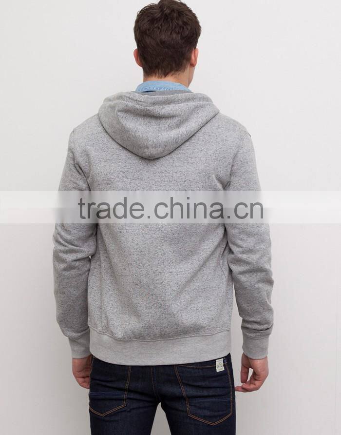 Plain gray long sleeve men hoodie jacket