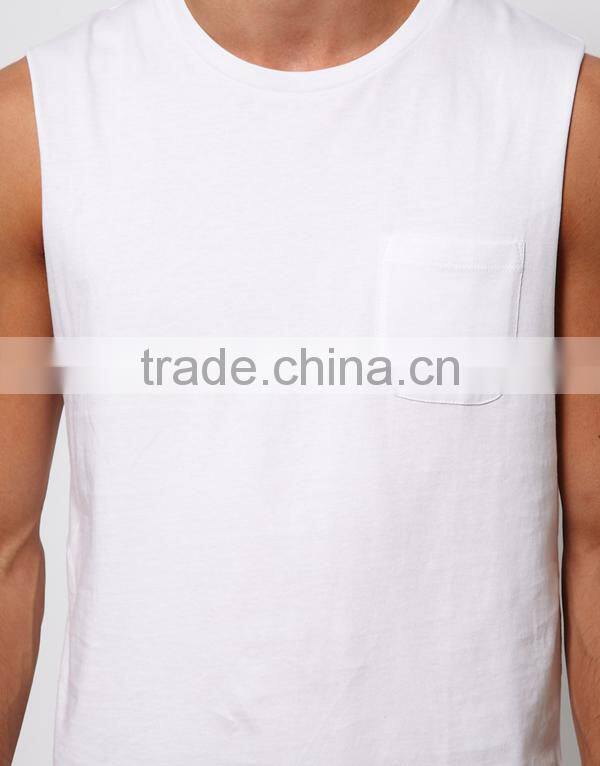 Custom Men Plain Tank Tops With Pocket