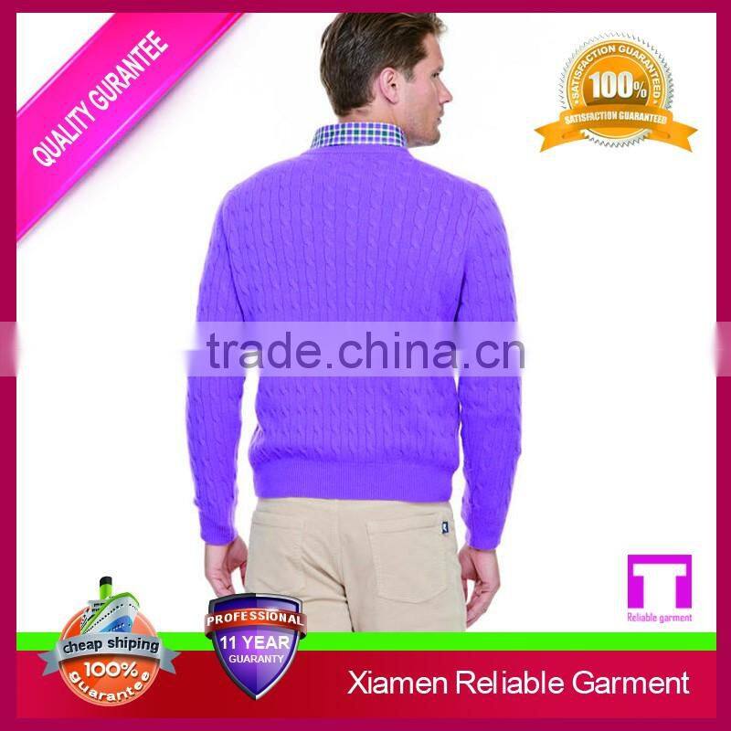 2016 new fashion design men's quarter zip sweater/handmade knit wool sweater for man