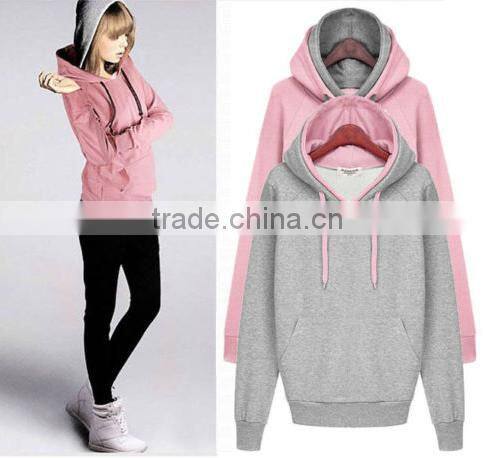 Women winter hoodies with double hood pullover