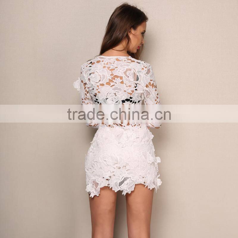 Runwaylover 056 2017 Women Summer Sexy Lace Coat And Shorts Sets