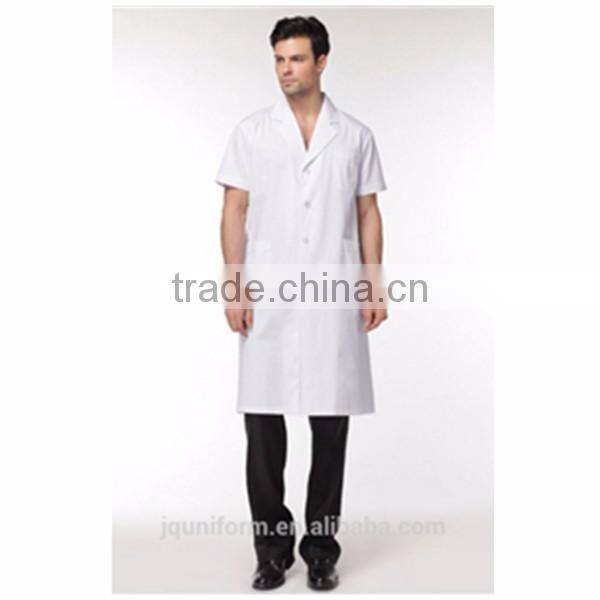 2016 Juqian 100% Cotton short sleeve white Doctor Uniforms for male