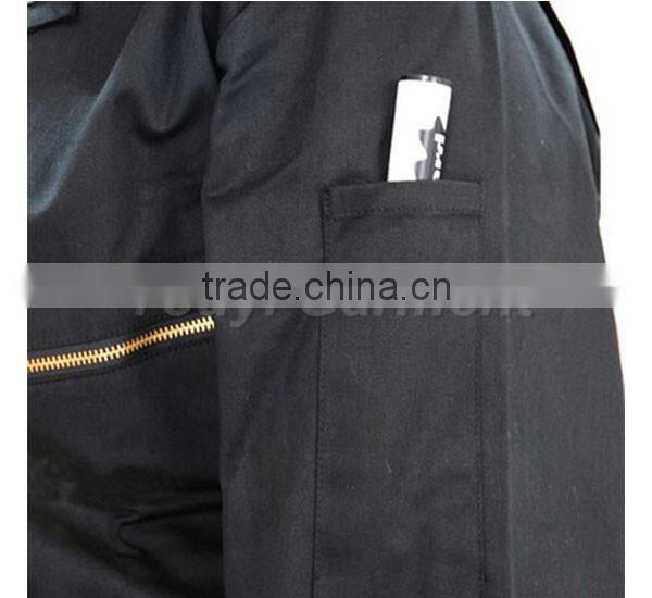 metal zipper overall top quality polyester anti foul workwear uniform