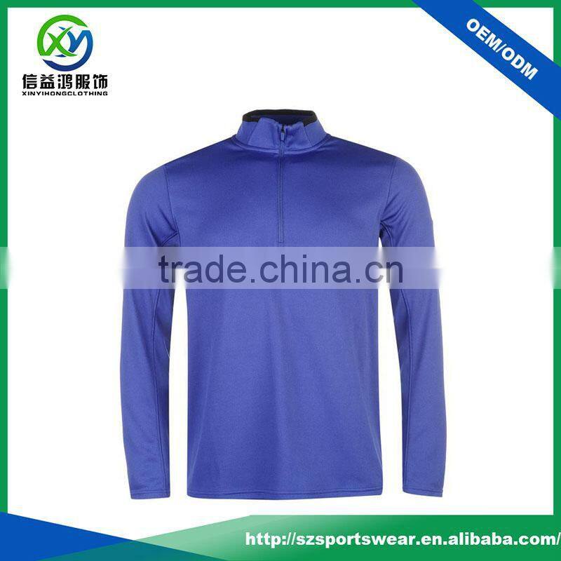 Simplistic design 100% polyester dry and comfortable for men a half zip long sleeve
