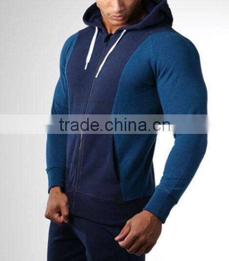 Custom Your Own Design Full Zip Hoodie Mens Contrast Stitching Hoodie Gym Wear Hoodie Men
