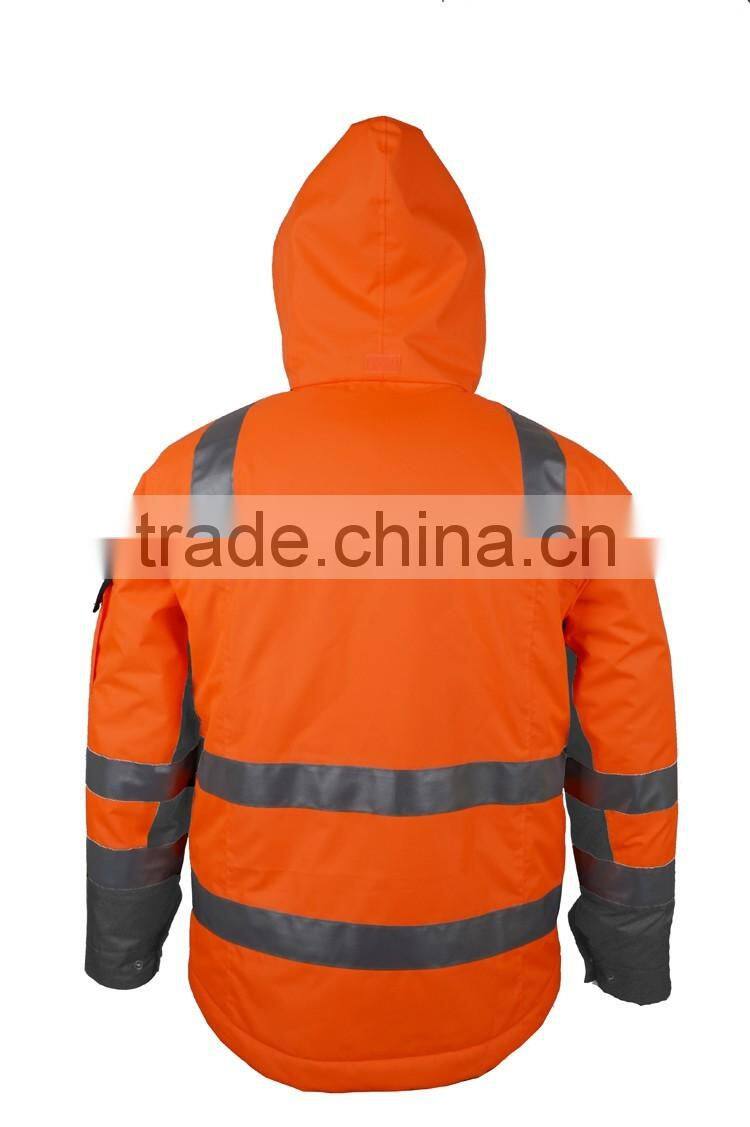 EN20471 EN343 3:3 high visibility 3 in 1 parka safety reflector jacket