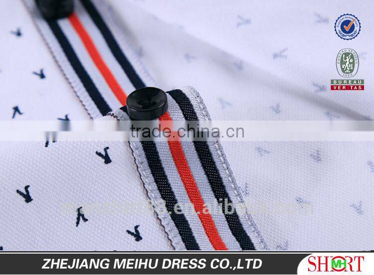 latest fashion print dobby short sleeve man casual shirt