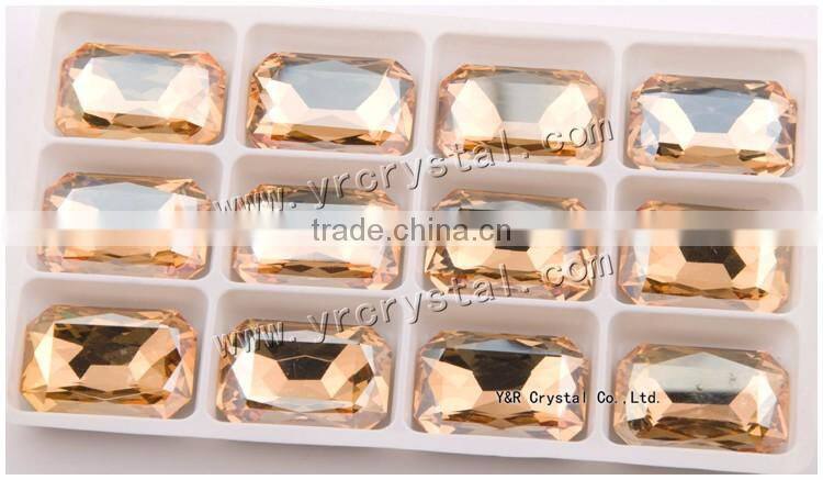 4627 Octagon Crystal 18*25mm Gold Shadow Color stones for decorate shoes