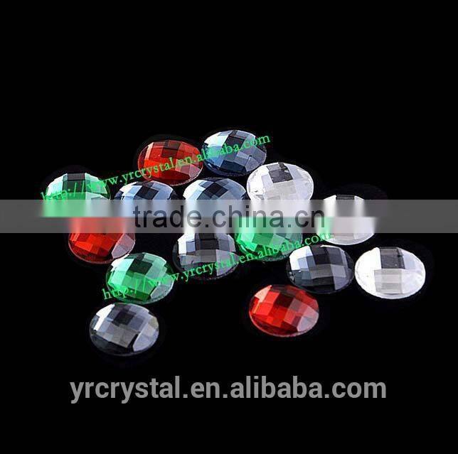 Crystal Bead Silver Back Stones Facet Cut Flat Base Gemstones