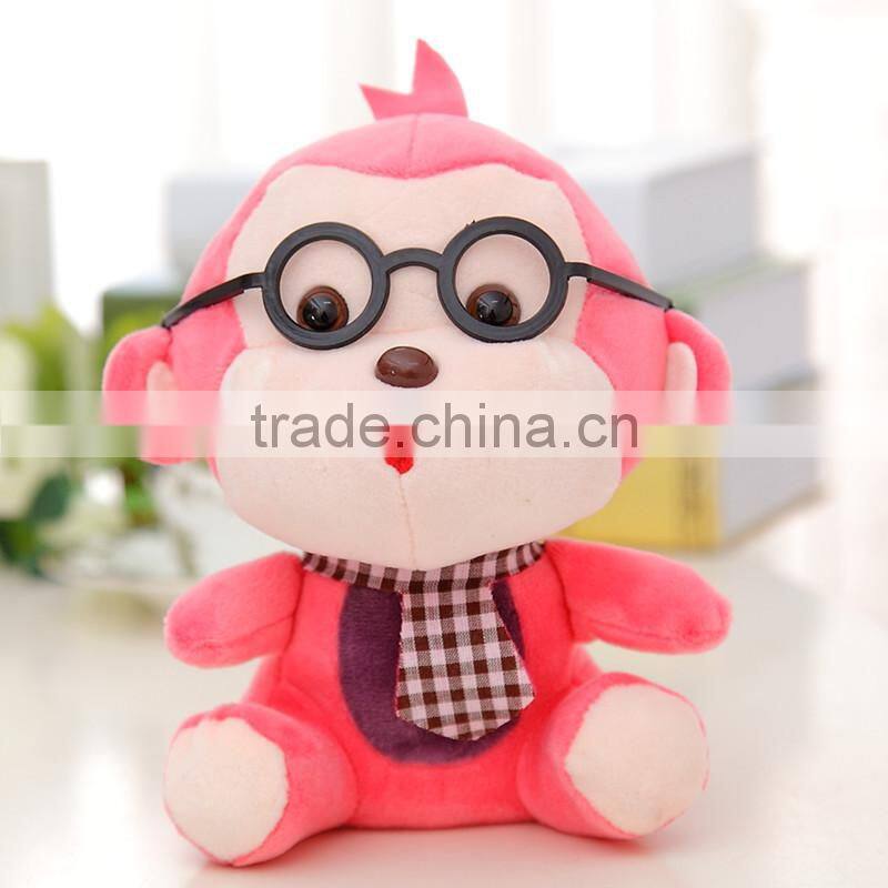 Cute Monkey Plush Toy With Glass Doll Kids Gift