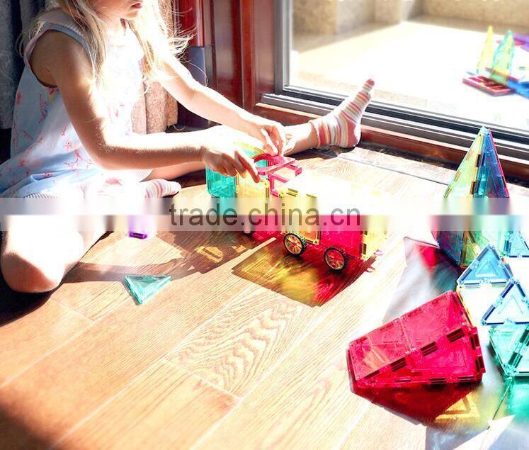 Children's plastic construction blocks with colors megnetic slice puzzle toys for kids