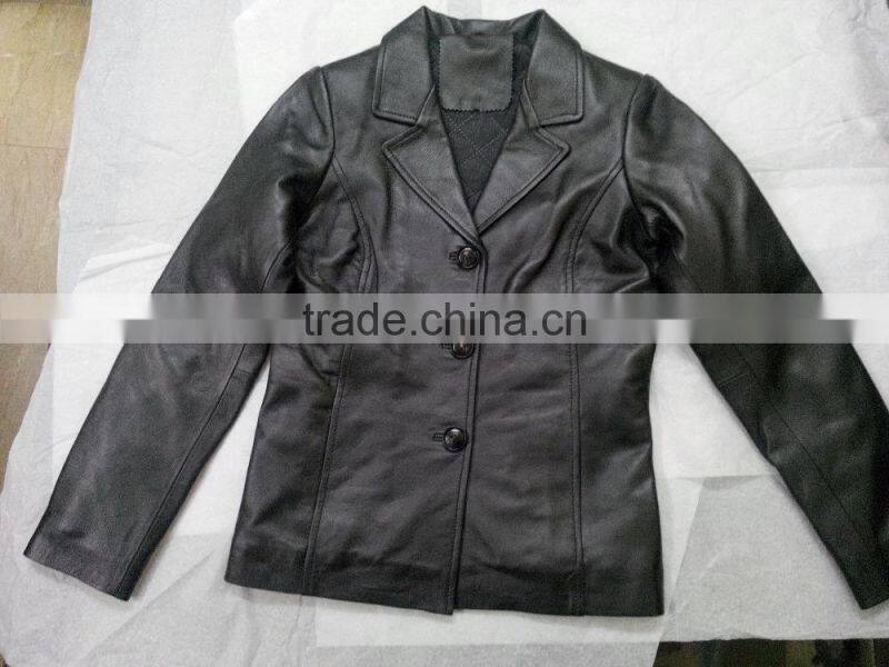 Custom Made High Quality Women Leather Jacket in lambskin