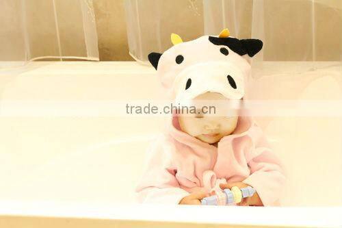 100% cotton breathable penguin design baby bath robe/kids bath robes