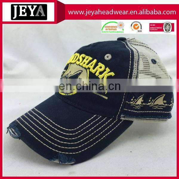 Fashion custom trucker hat washed cotton cap with embroidery & printed logo