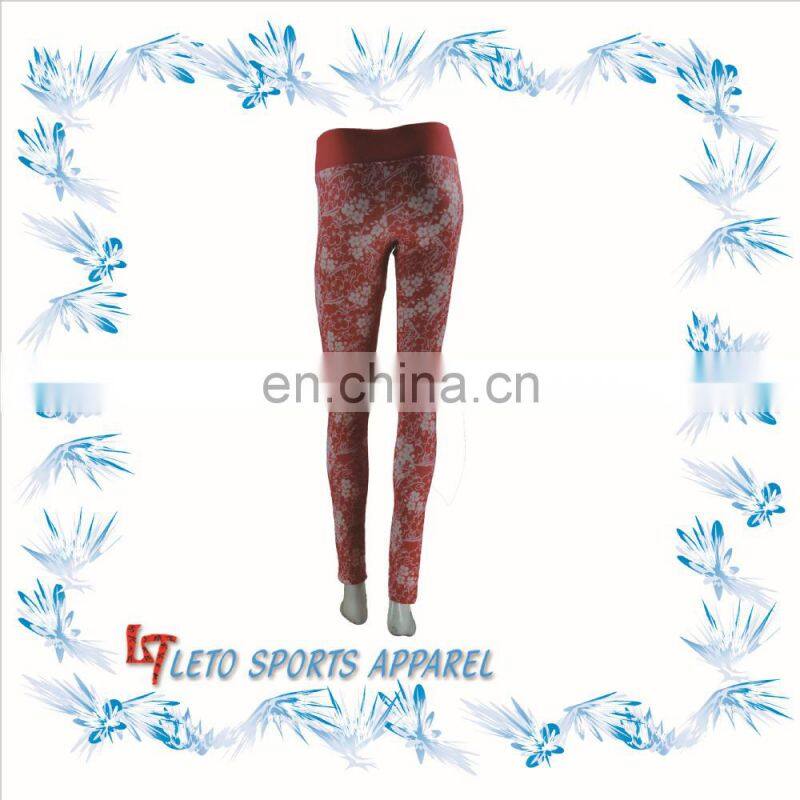 Flower Print High Waist Stretch Fitness Long Pencil Pants Leggings Trousers For Ladies&Girls