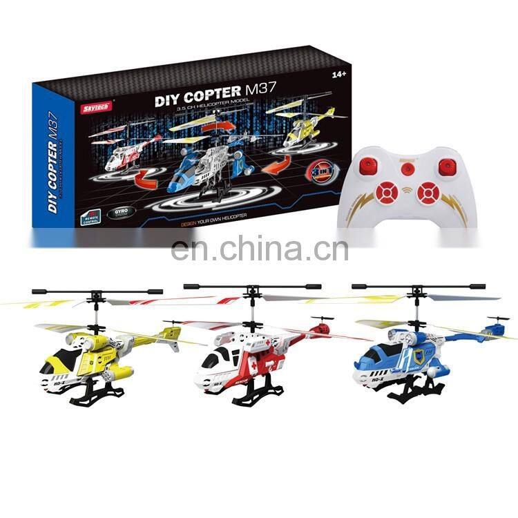Wholesale toys M37 DIY Rc-helicopter Remote Control Aircraft Toy