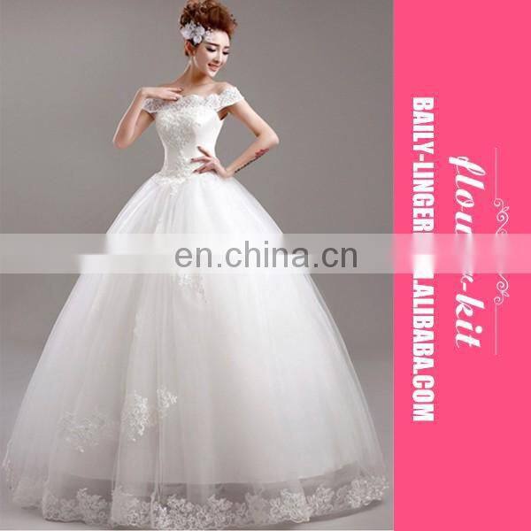 Luxury Women White Bride Wedding Dress Princess Floor Length Formal Evening Gown Dress