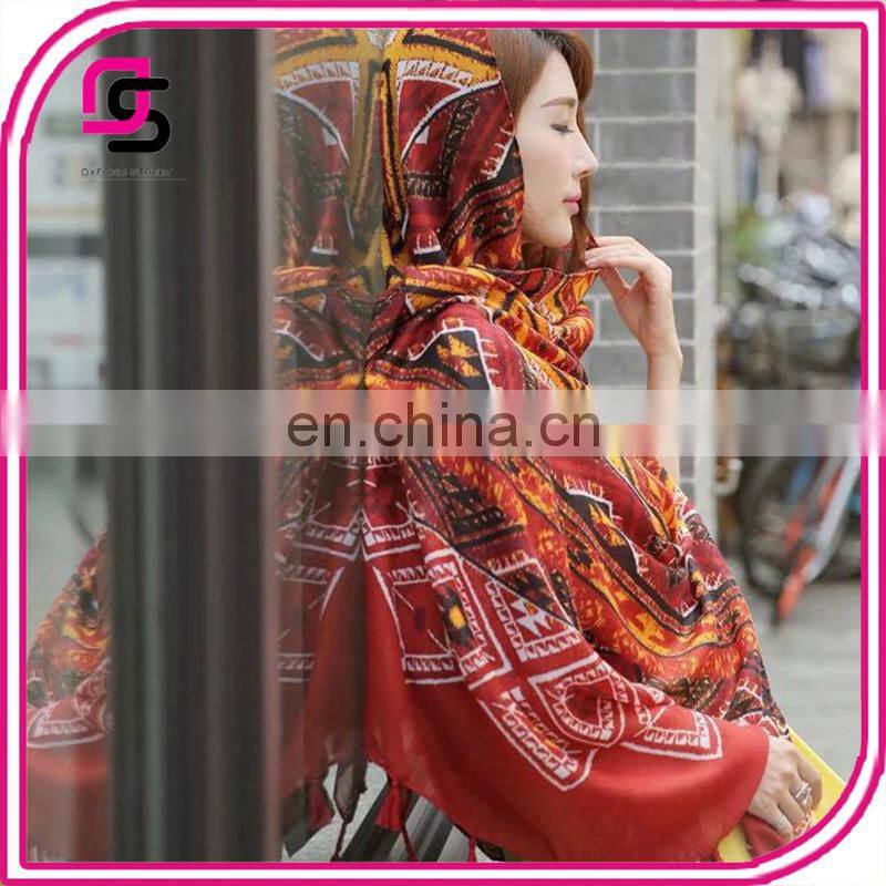 New Long Towel Fashion tribal print Tassel Spring Autumn Beach All-match Printing Scarf