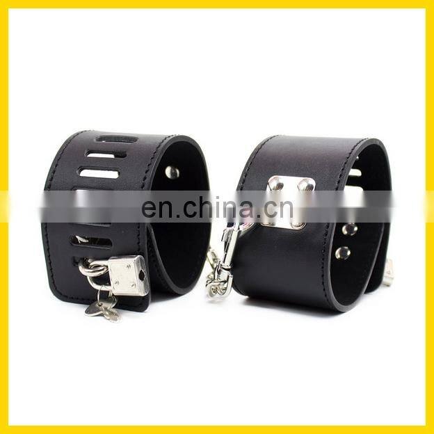 black pu leather wrist and ankle restraint, sex toy sex pussy