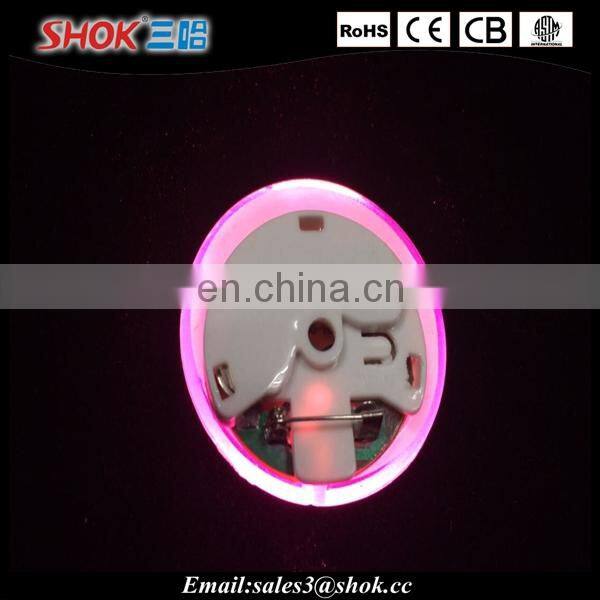 Christmas Gift Flashing Custom Button LED Badge,beautiful led badge