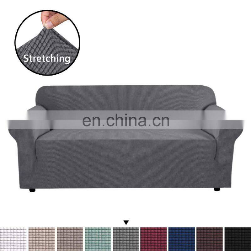 Striped loveseat Sofa Covers Polyester stretch Fabric Slipcover