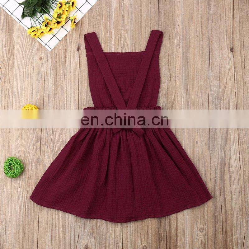 2019 summer Baby Girl line cotton dresses Hollow Dress Kids backless Cotton Dresses 4colors