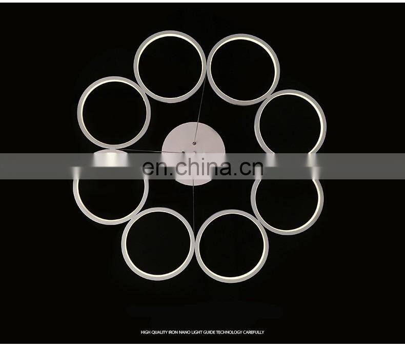 hot sale modern simplified bedroom stydy remote ring light acrylic led light pendant