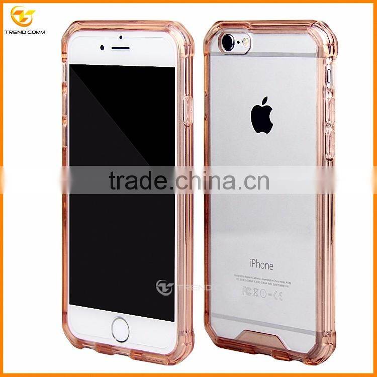 Crystal hard back clear shockproof phone case for iphone 6 6s