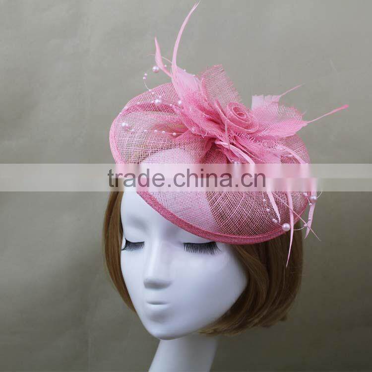 Wholesale Alibaba Beatiful Sinamay Fabric Hair Fascinator Hat Accessories