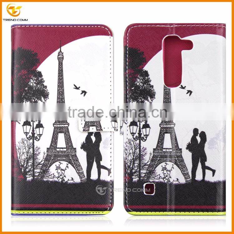 wholesale high quality flip leather back cover case for LG Q10