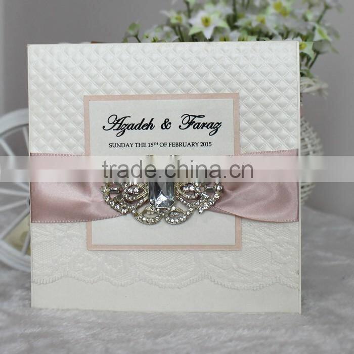 Holy and Solemn Gold Laser Cut Luxurious Puberty Ceremony Invitation Cards in Damask