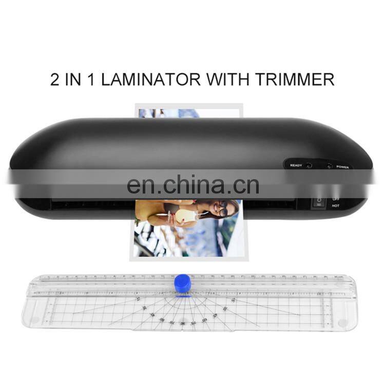 A4 A5 A6 laminator 235mm width plastic laminator hot and cold 2 roll Laminators