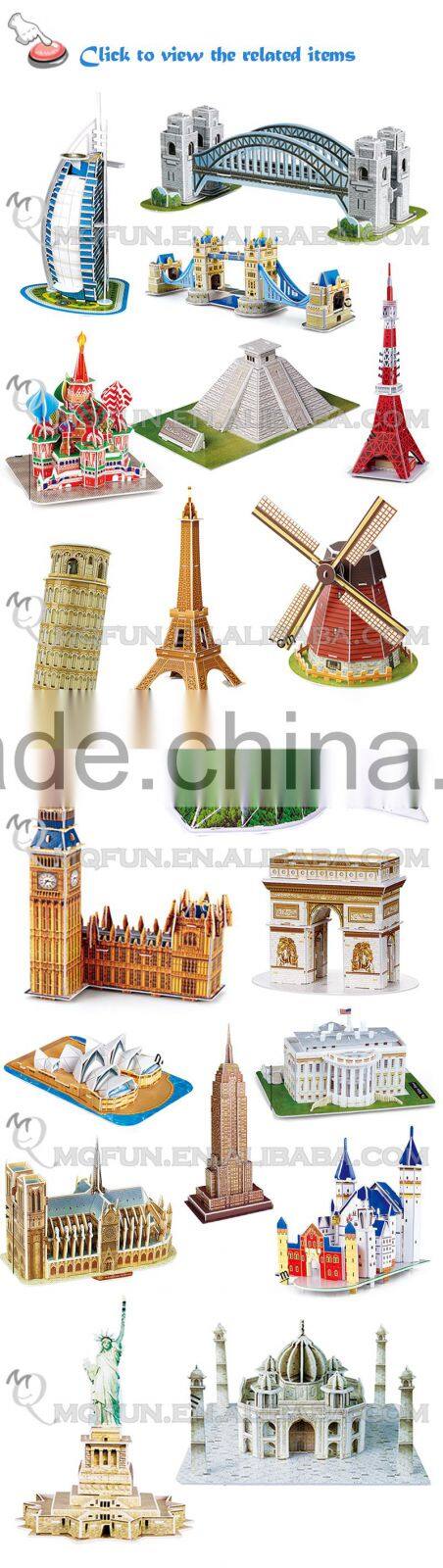 Mini Qute Sydney Opera House building block world architecture 3d paper model cardboard puzzle educational toy NO.B668-8
