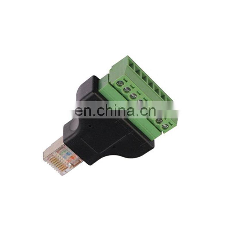Easy Use Network RJ45 Male To 8 Pin Block Av Terminal Connector Screw Adaptor