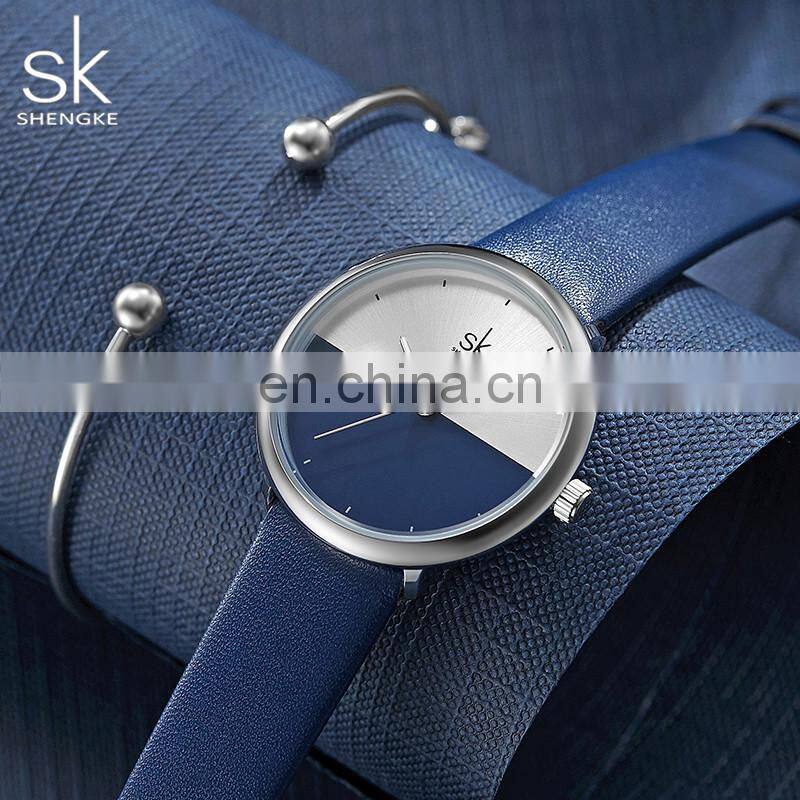 SHENGKE Pair Handwatch Valentine Classic Leather Band Unisex Watches Couple Wristwatch Lover Quartz Watches Mens watch sets