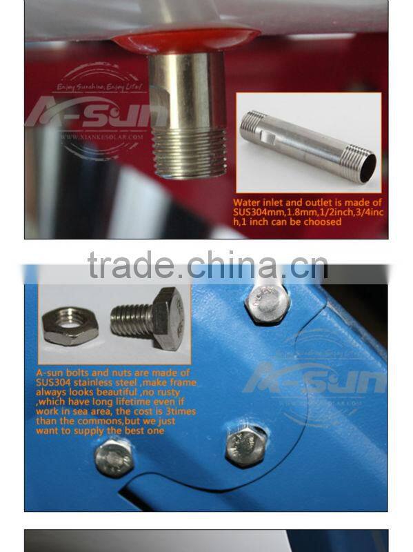 4Solar water heater system vaccum tube solar water heater compact solar water heater