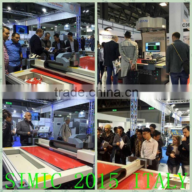 Leather cloth plastic glove cutting machine by oscillating knife